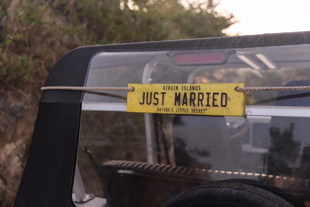 Just Married -@ Aerial BVI