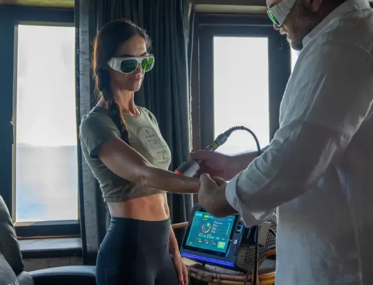 Guest receiving cellular regeneration therapy at HEAL Retreat, The Aerial, BVI