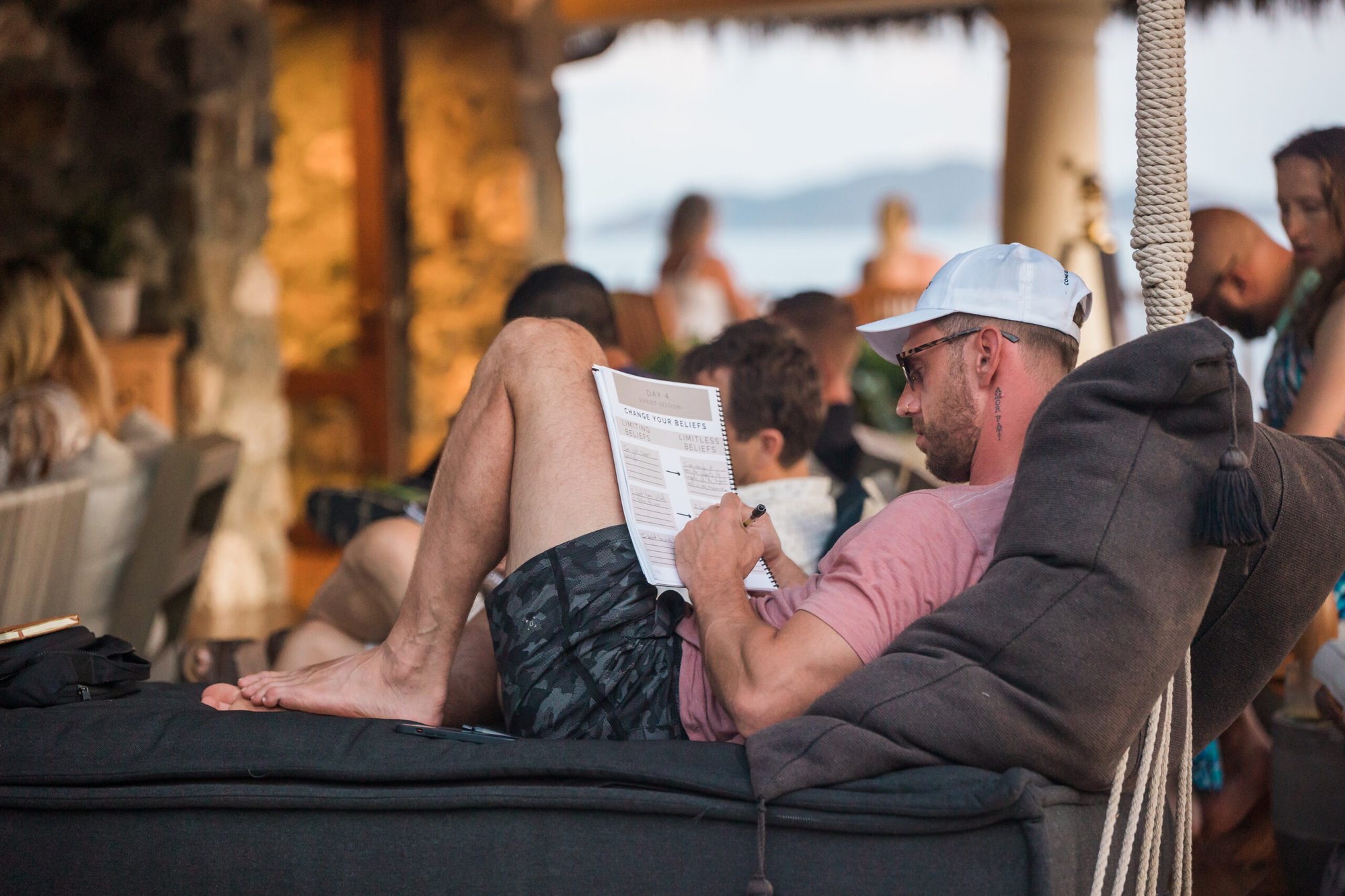 Guests relaxing in loungers at The Aerial BVI