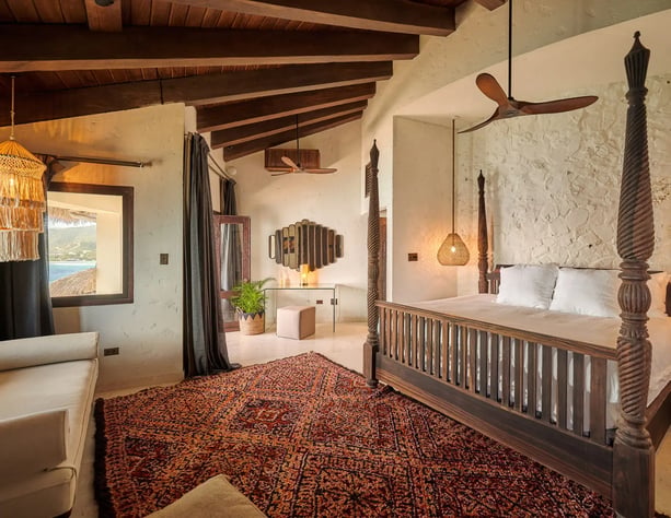 Interior of the Clarity Room at The Aerial, BVI