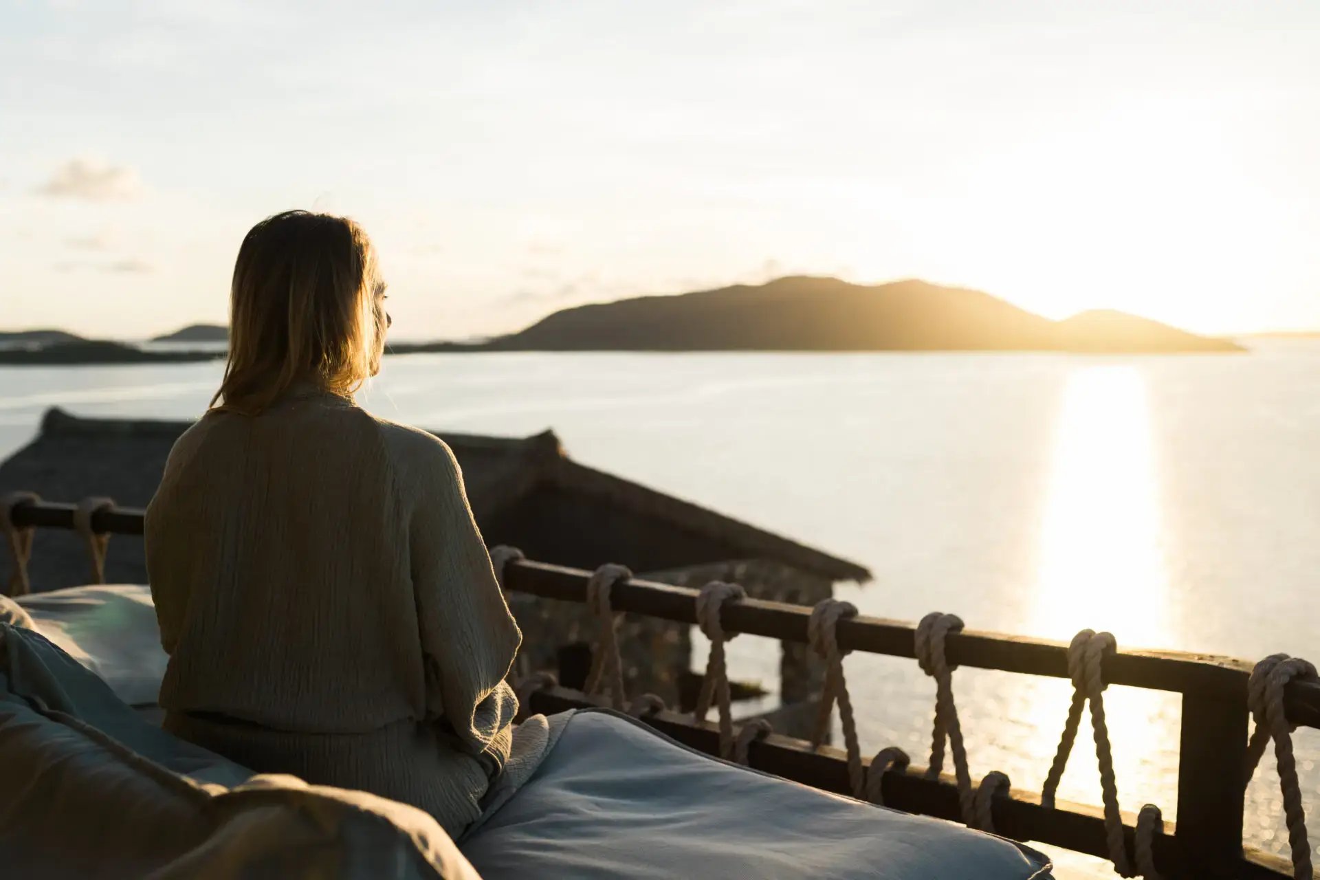 Guest gazing out at the islands from The Aerial, BVI