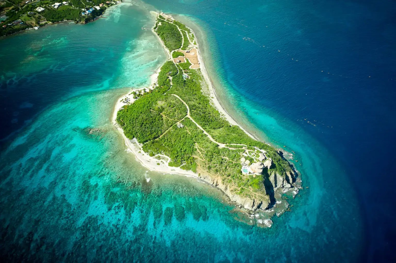 Aerial view of the entire Aerial, BVI island