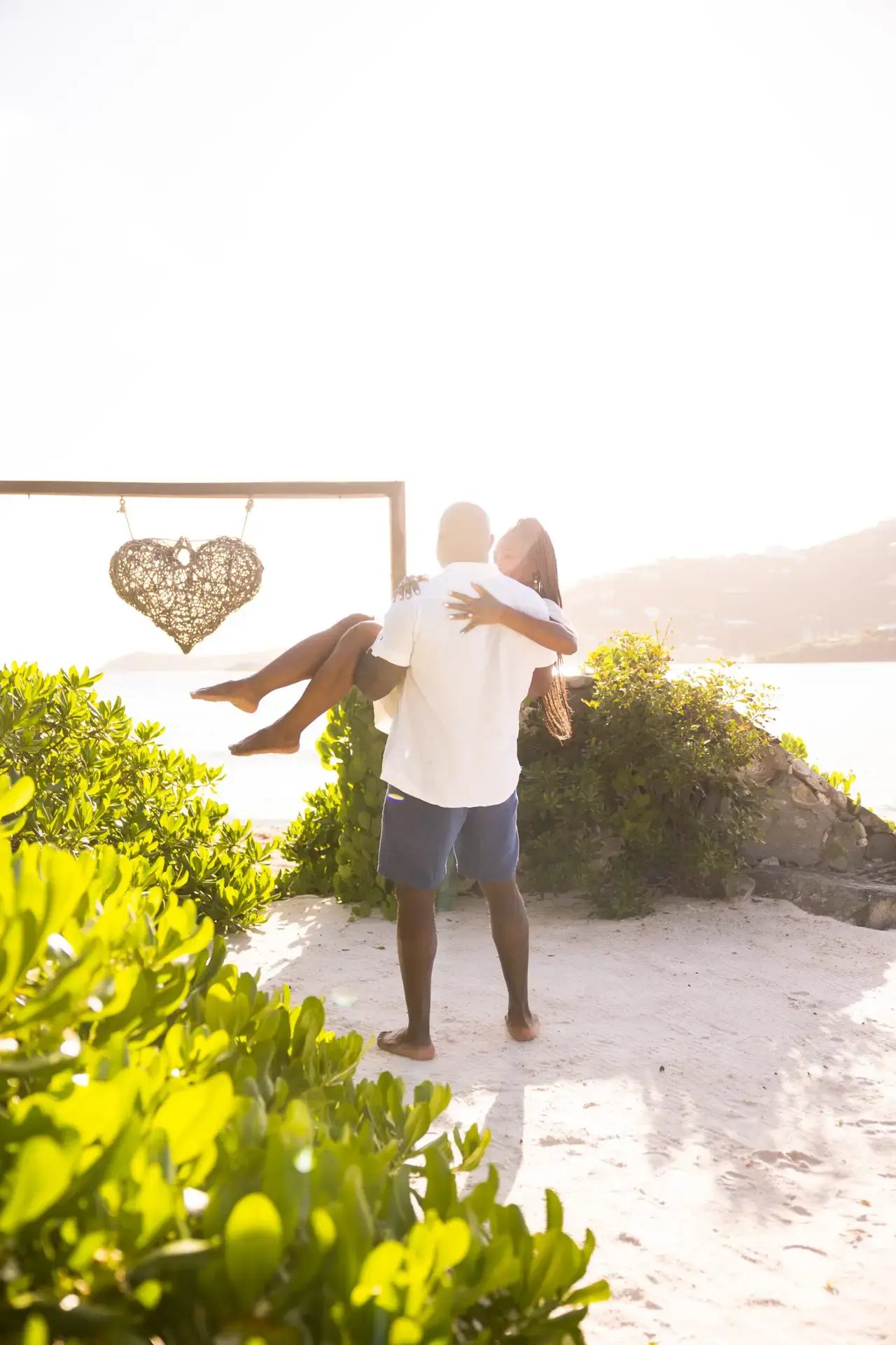 Couple embracing outdoors at The Aerial, BVI