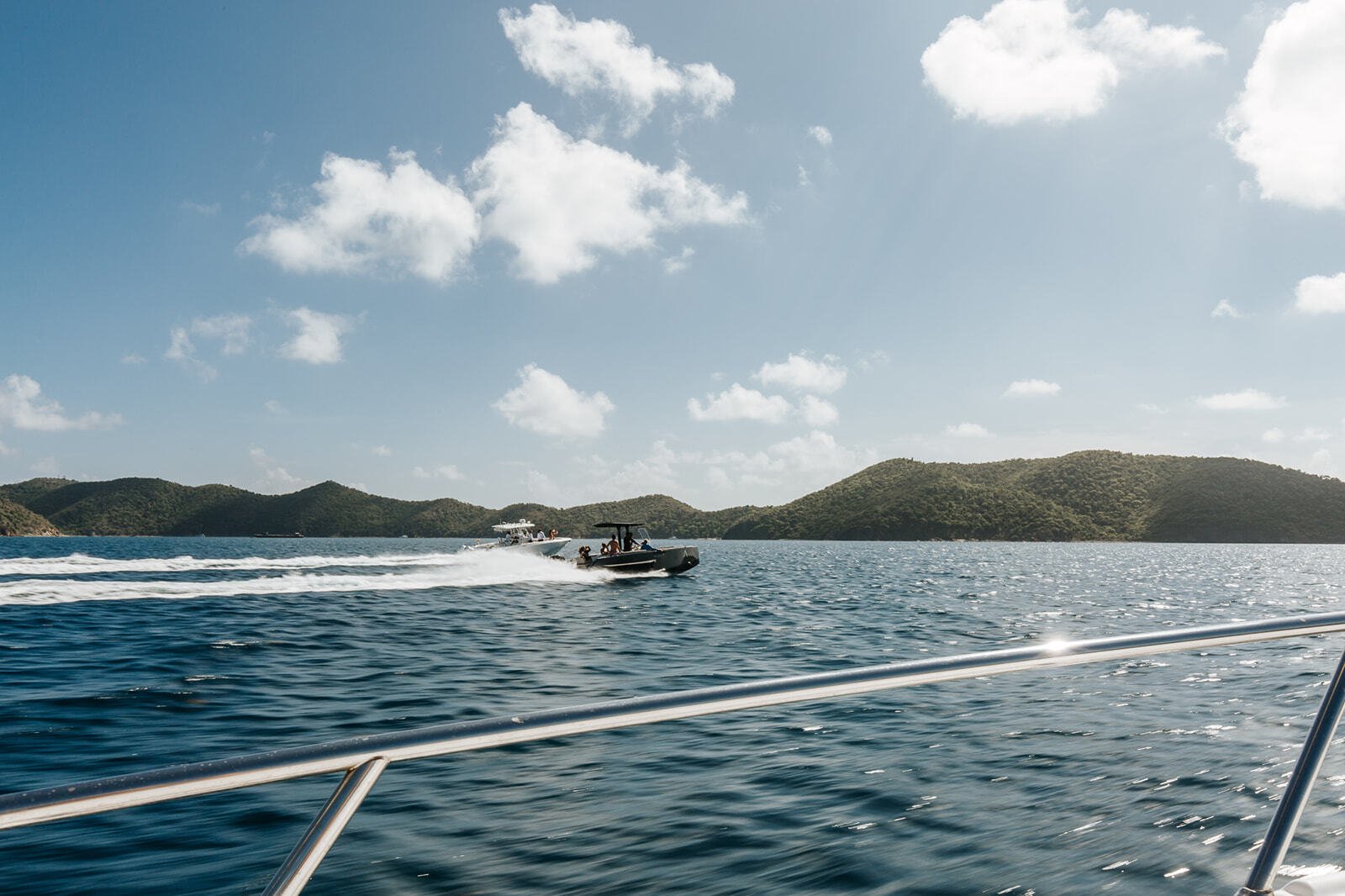 View from a boat charter near The Aerial, BVI