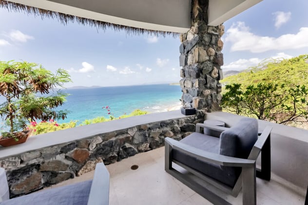 Private balcony with ocean views at The Aerial, BVI