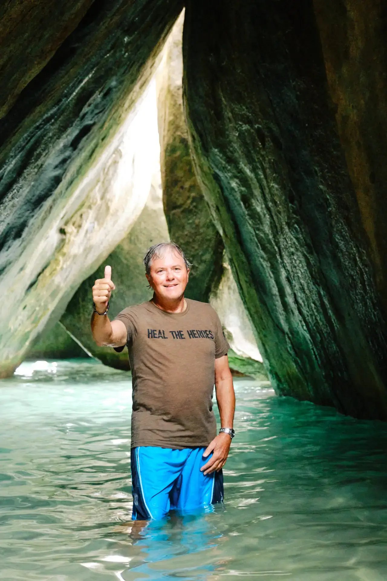 Heal the Heroes participant giving a thumbs up at The Aerial, BVI