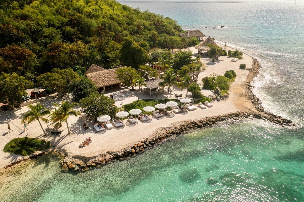 private islands wedding aerial view