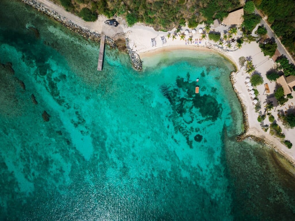 beach at The Aerial, BVI in the Caribbean