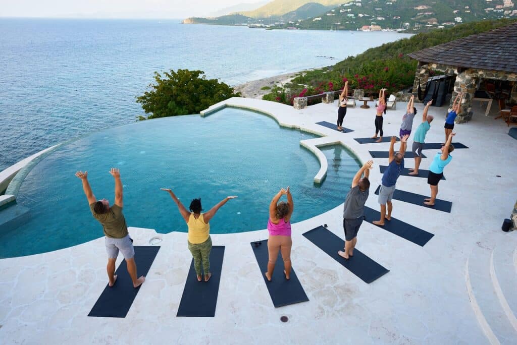 mindfulness retreat yoga session at The Aerial BVI